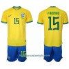 Conjunto (Camiseta+Pantalón Corto) Brasil Fabinho 15 Primera Equipación Mundial 2022 - Niño